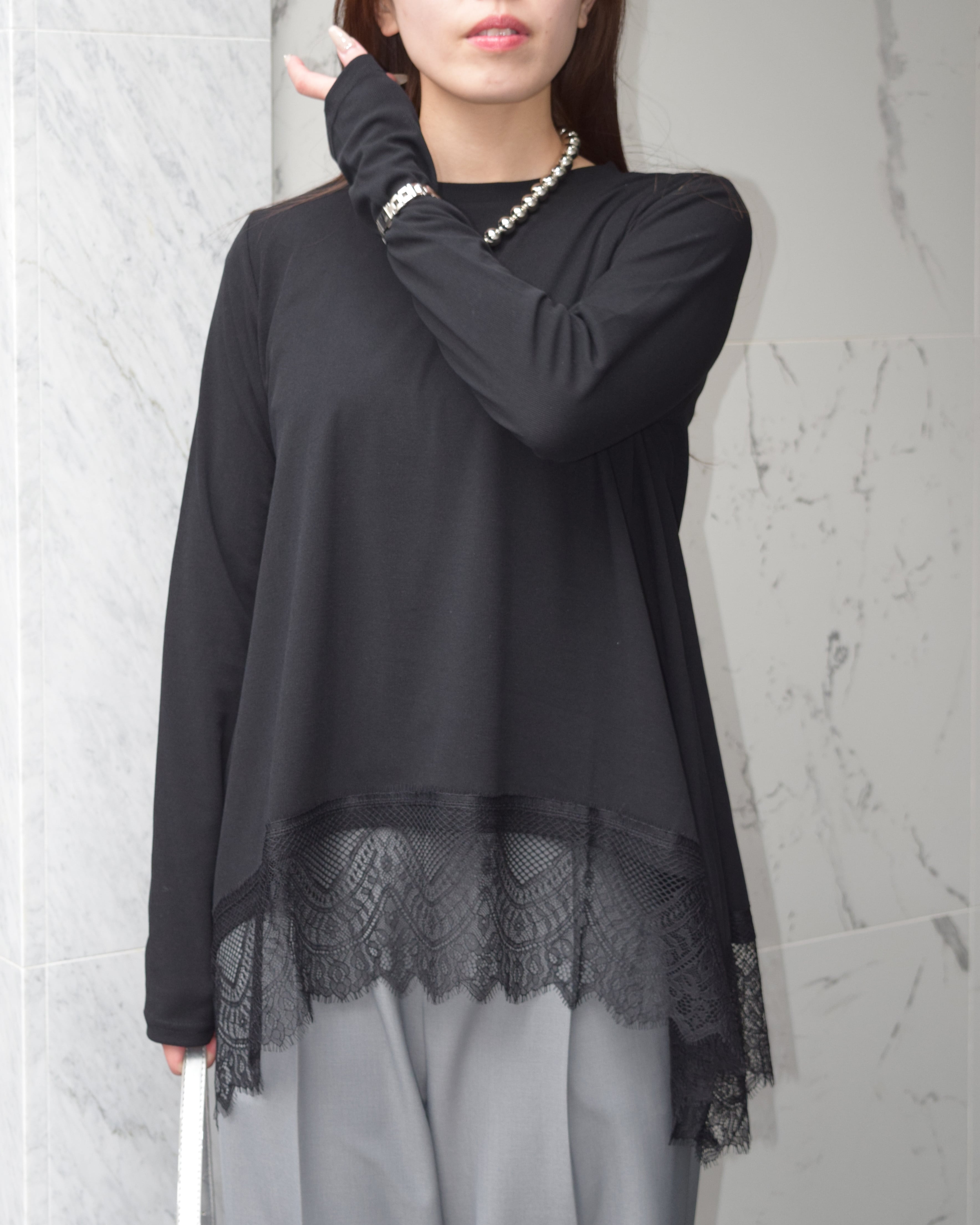 R780333 大人可愛い裾レースTOPS | ROSIEE