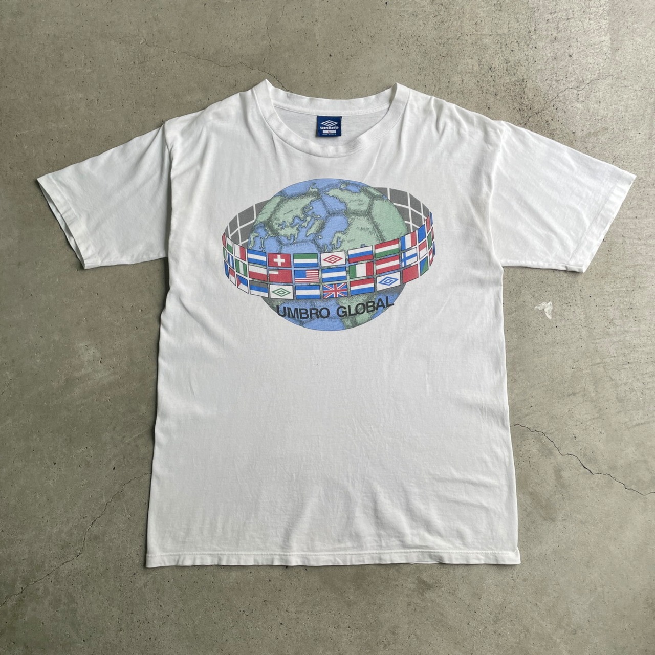 90年代 USA製 UMBRO アンブロ 両面プリント ロゴTシャツ メンズXL相当 