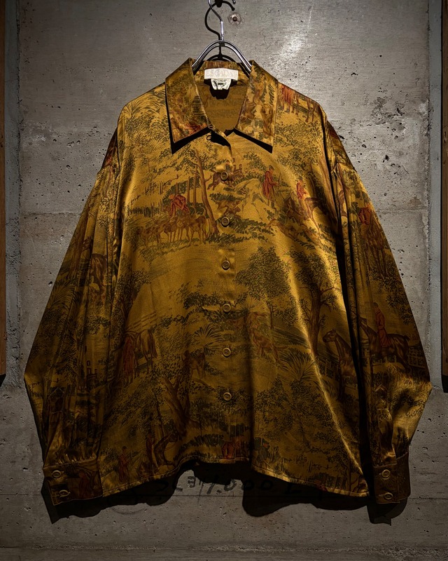 【Caka】“ESCADA” Vintage Loose L/S Silk Shirt