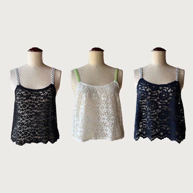 総レース デザイン キャミベスト｜ブラック｜画像16