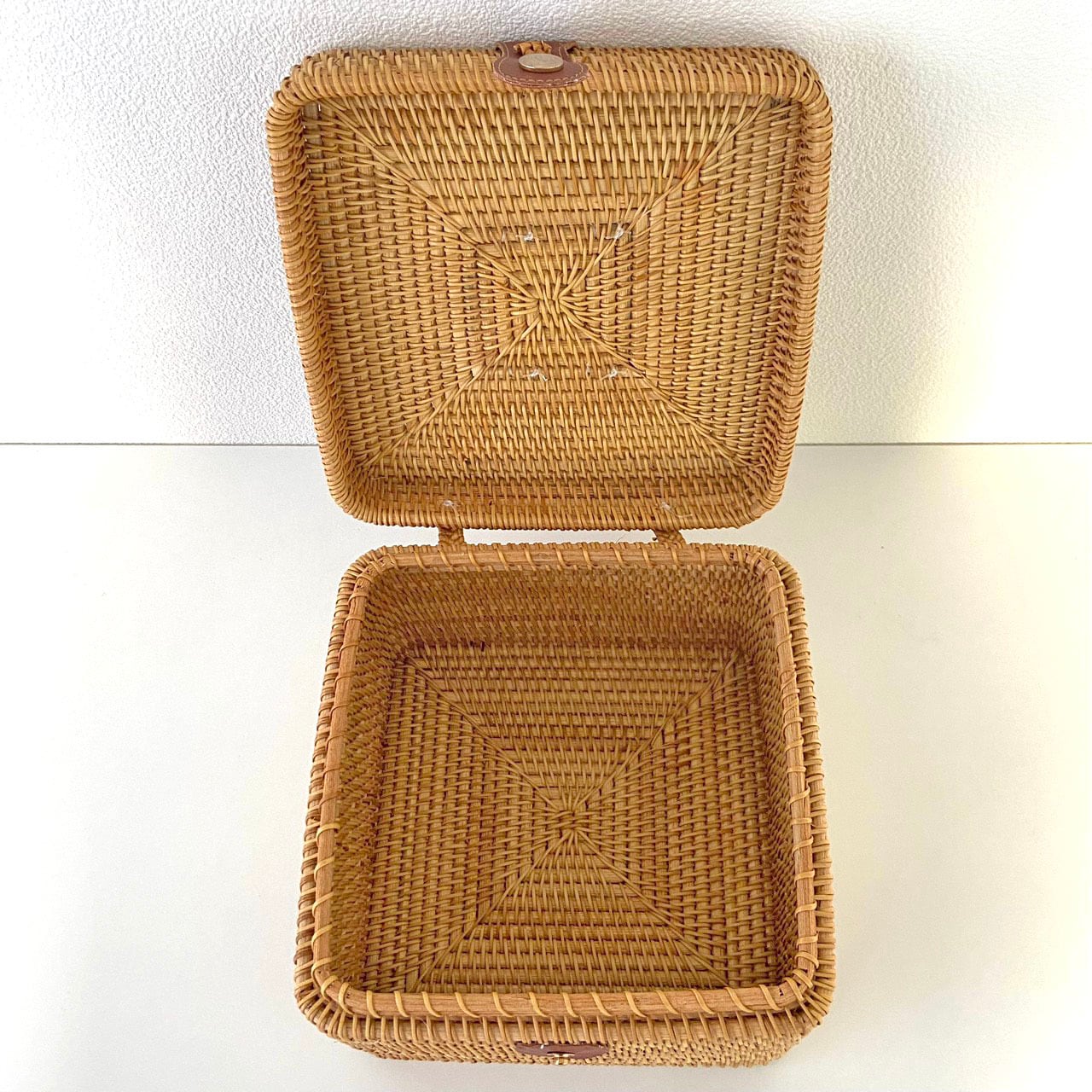 ラタン製バスケット トランクバスケット ピクニックバスケット かご 籐 ラタン 収納 ケース