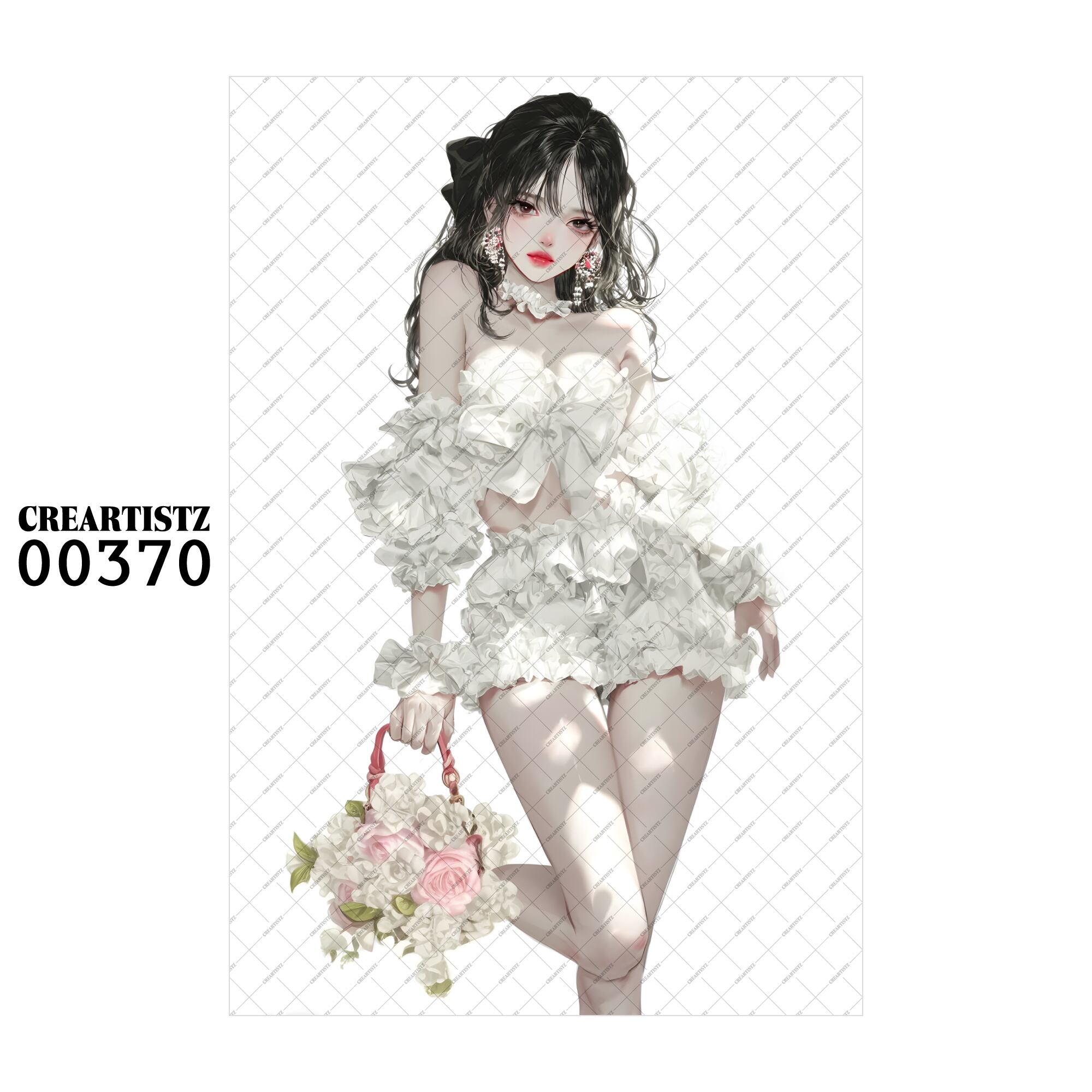 00370 ガール キュート オリジナル ペーパー/ステッカー 4枚セット CREARTISTZ