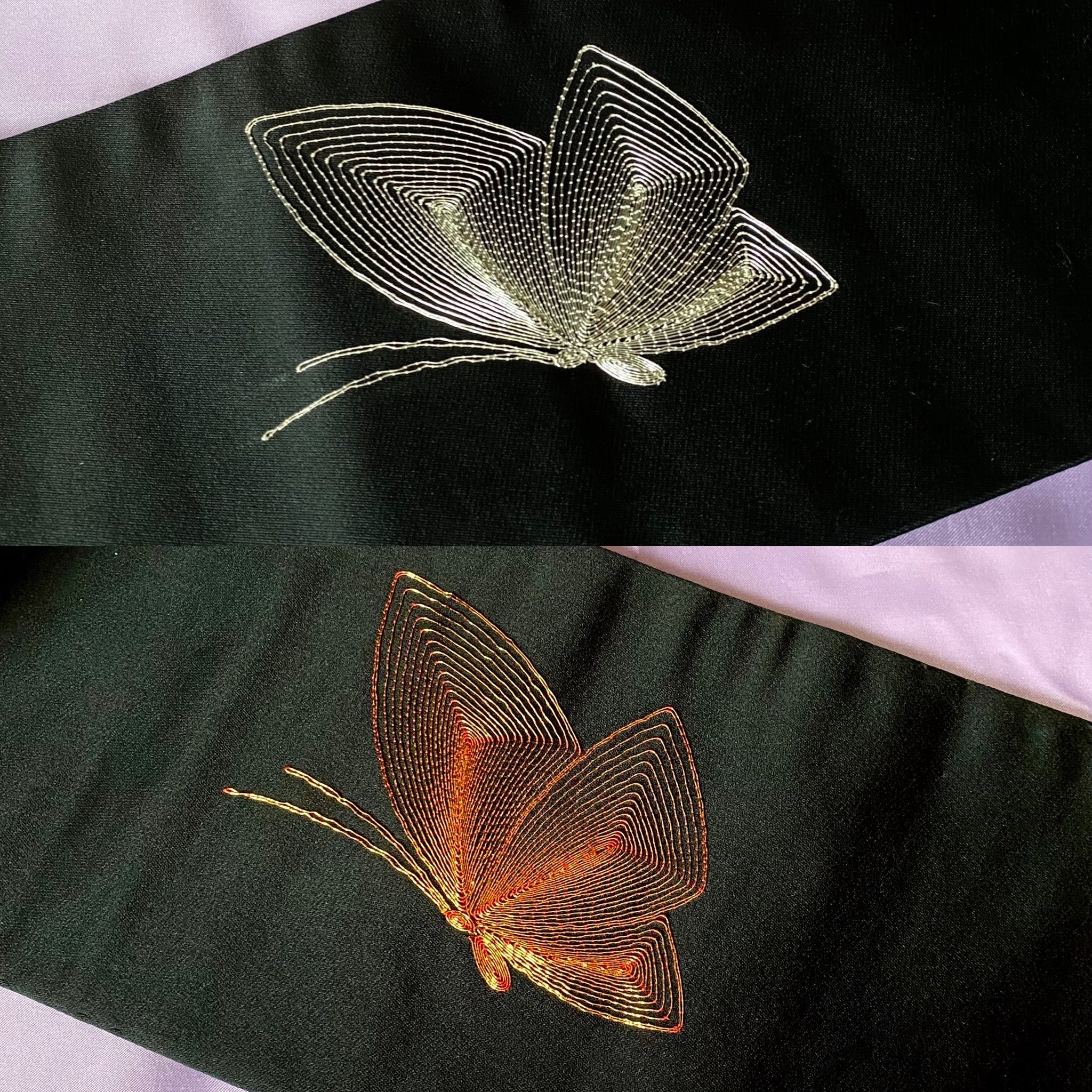 蝶の刺繍 帯
