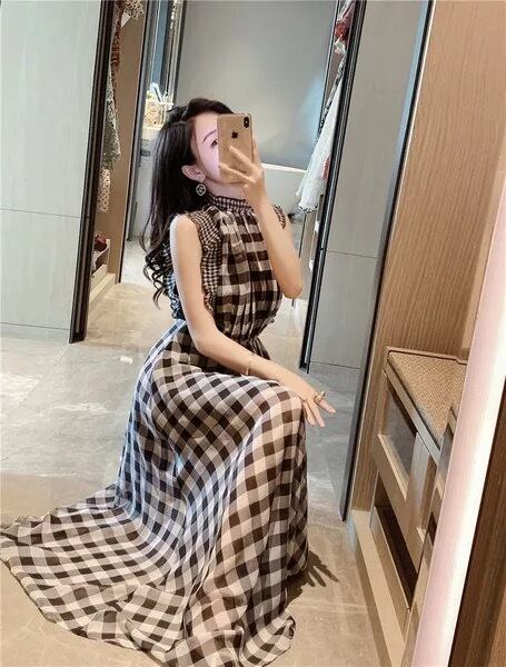 予約 ブロックチェックロングワンピース レディースファッション通販 Mapretty