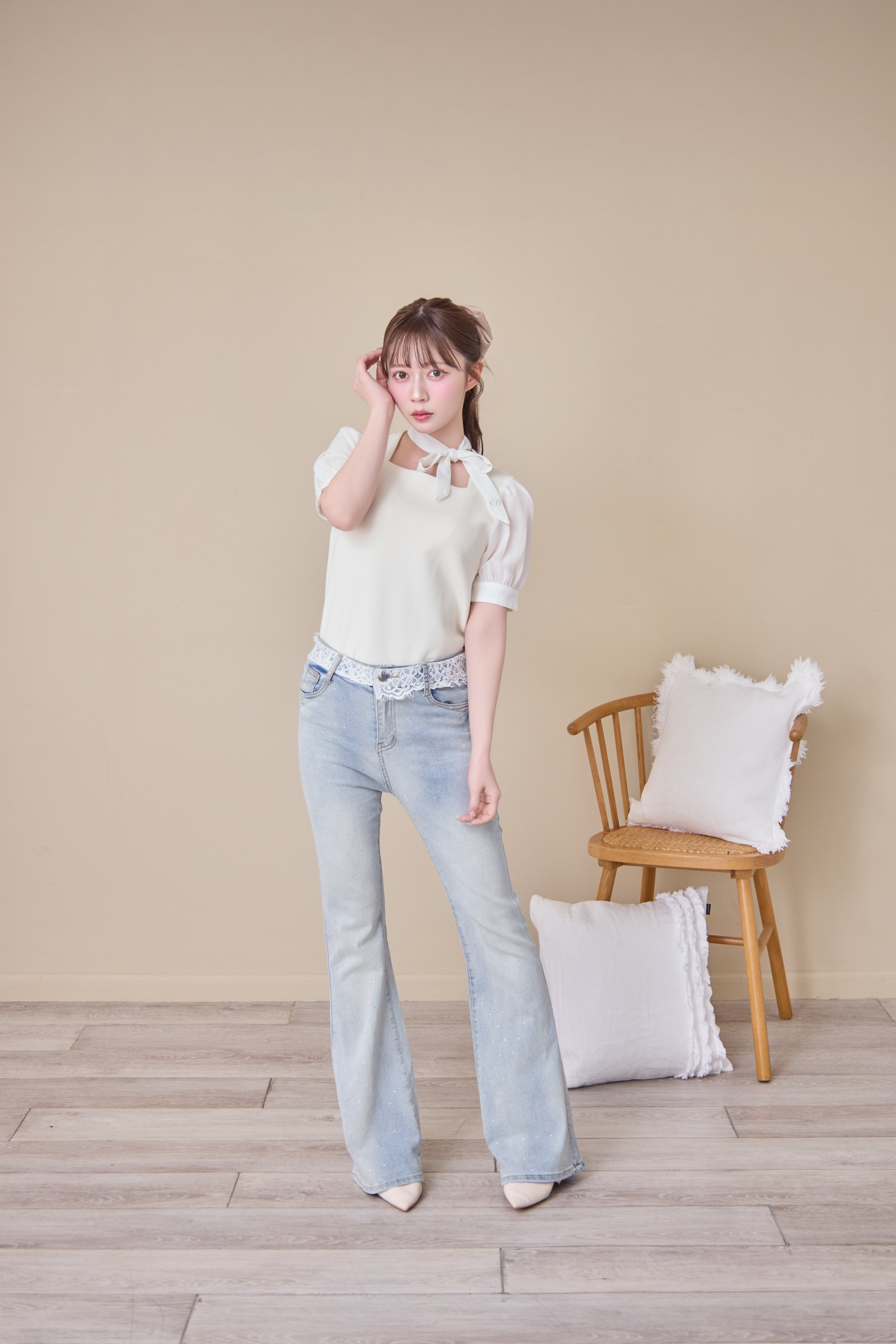 front open seethrough ribbon tops | Désir et Raison