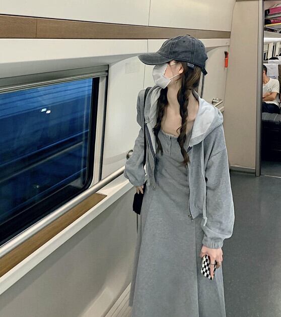 カジュアルオータムフードショートコート ウェストドレス 秋物 モンロー66517505724