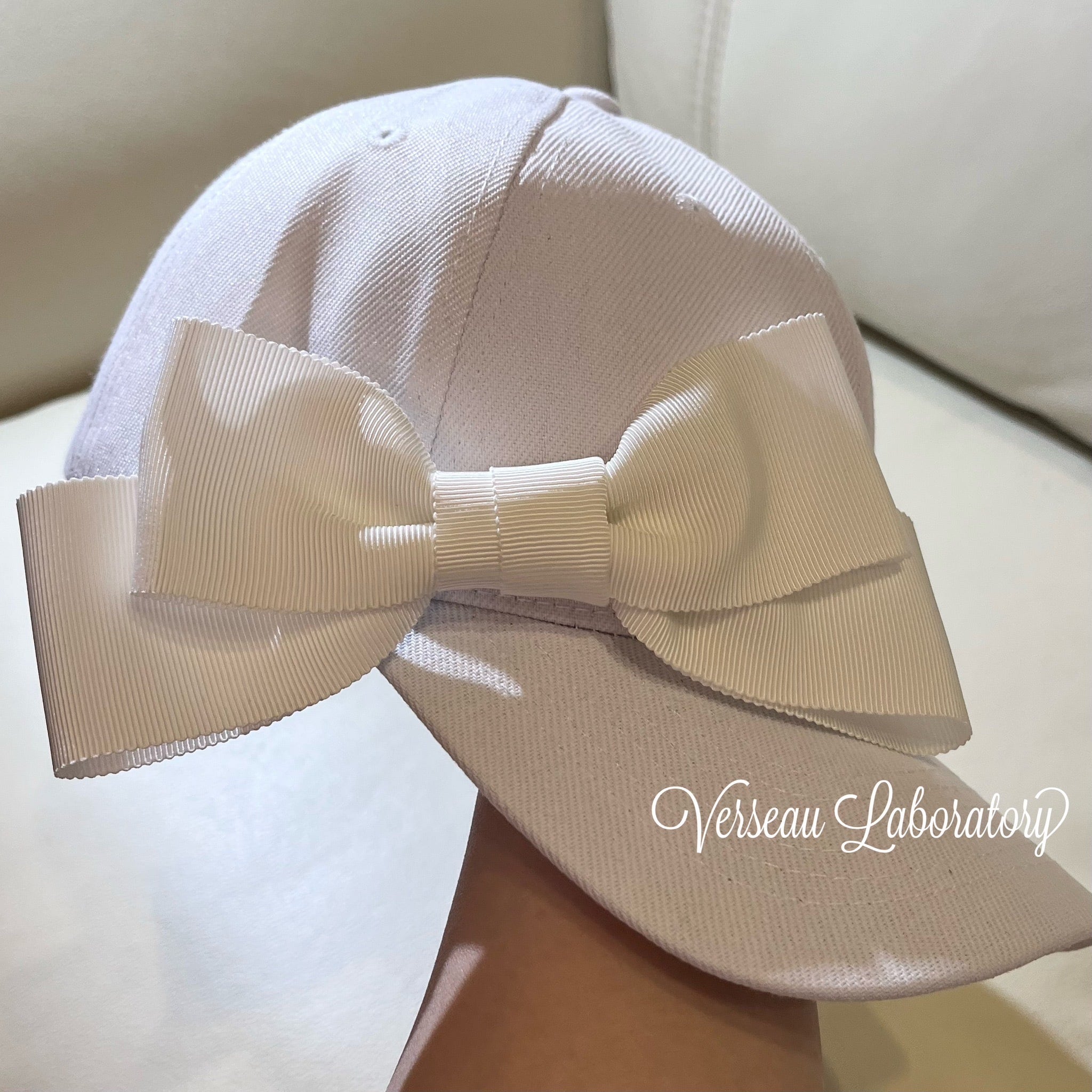 ♡カワムラ帽子　瑠璃　ベージュリボン付き♡ H94 【新発売】 3色から選択 大きなおりぼん付きキャップ ネイビー