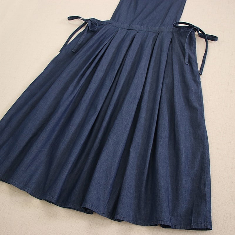 サイドリボンデニムエプロンワンピース W0895 | Wild❁Garden