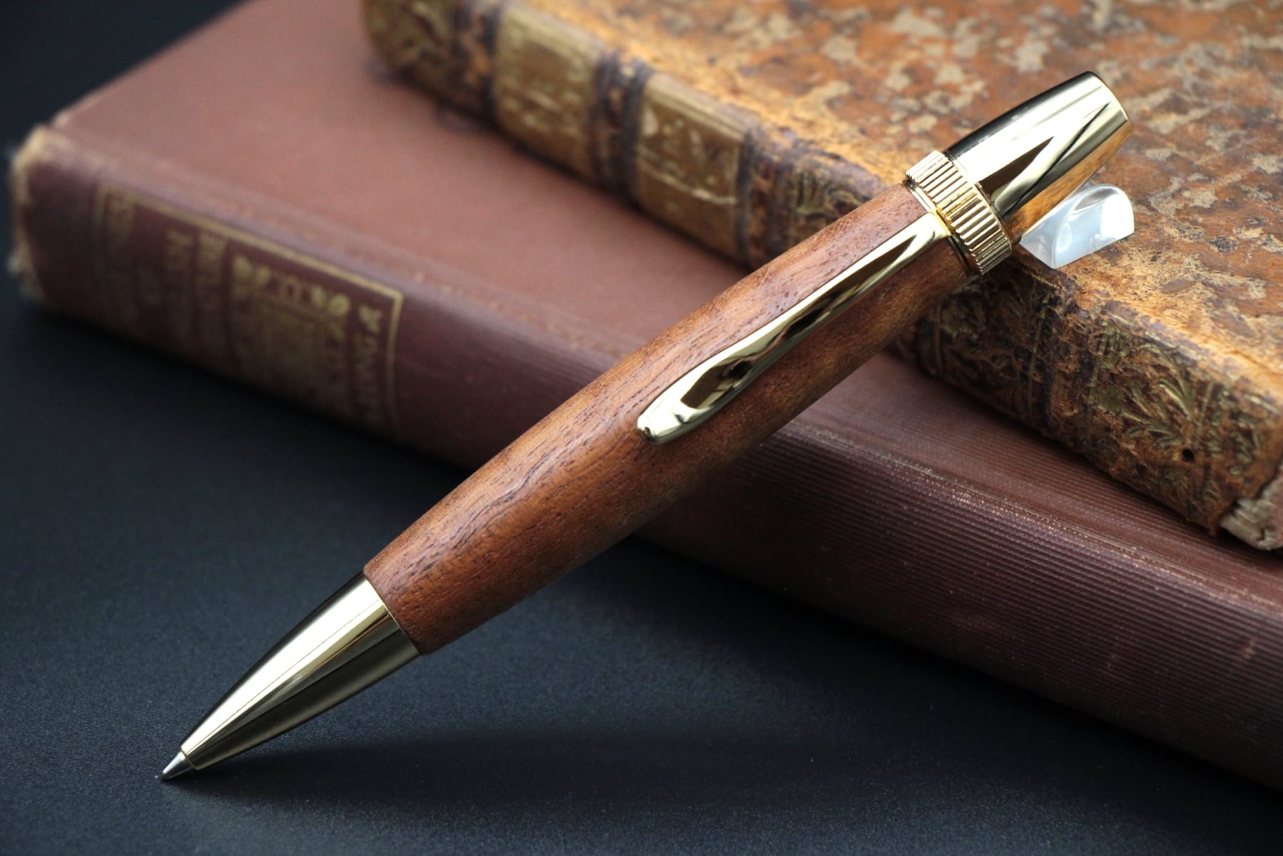 アフリカの大木 サペリマホガニー 虎杢 ゴールド金具・Chouette 」木軸