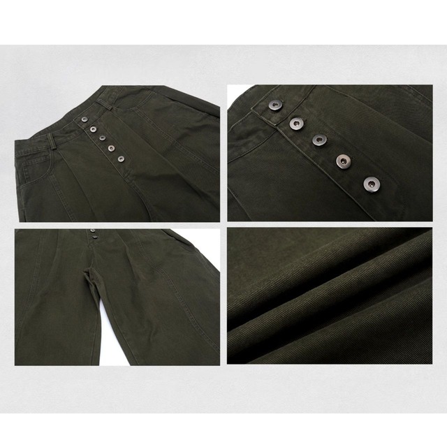フロントボタンミリタリーワイドパンツ 1col   R01654