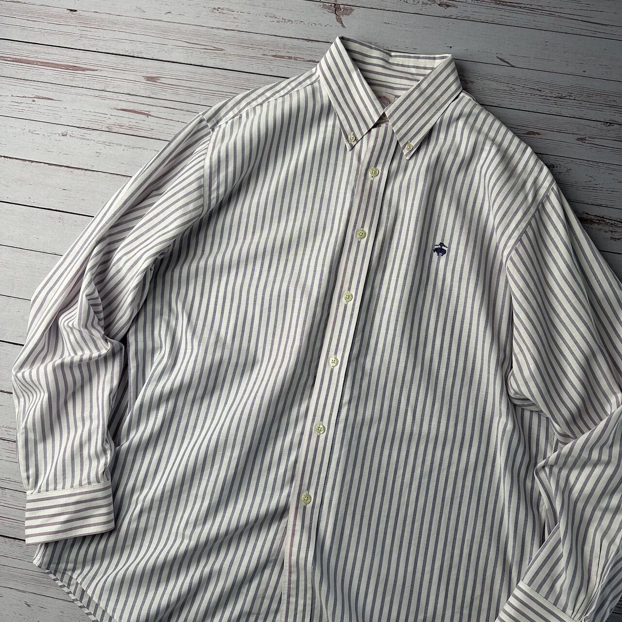 Brooks Brothers ブルックスブラザーズ ストライプシャツ 刺繍ロゴ