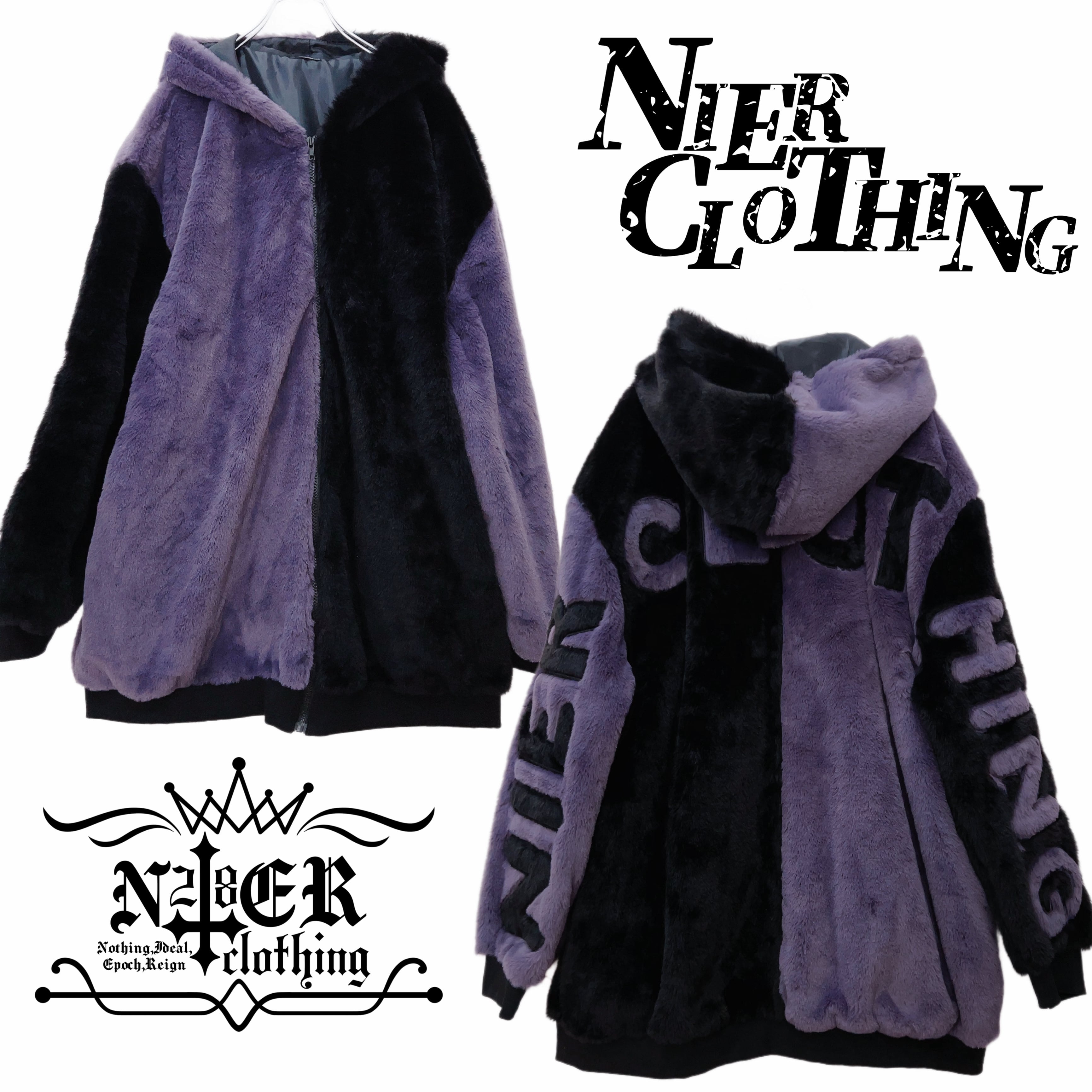 NieR 超ふわもこBACK LOGO ZIP OUTER 黒青NieRClothing - omegasoft.co.id