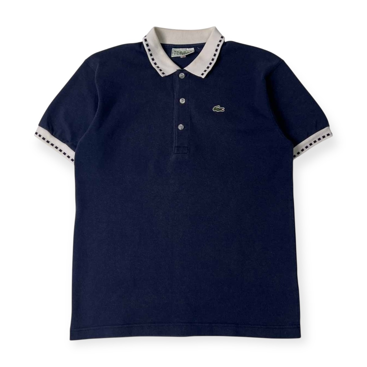 90s LACOSTE TENNIS ラコステテニス 切替 デザイン 天竺 半袖 
