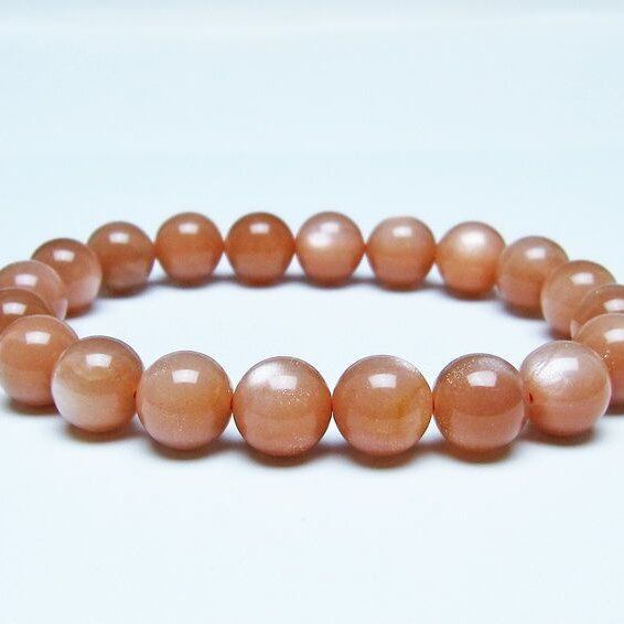 オレンジムーンストーン ブレスレット 10mm 一点物 メール便可 [M便 1/10] 111-48619