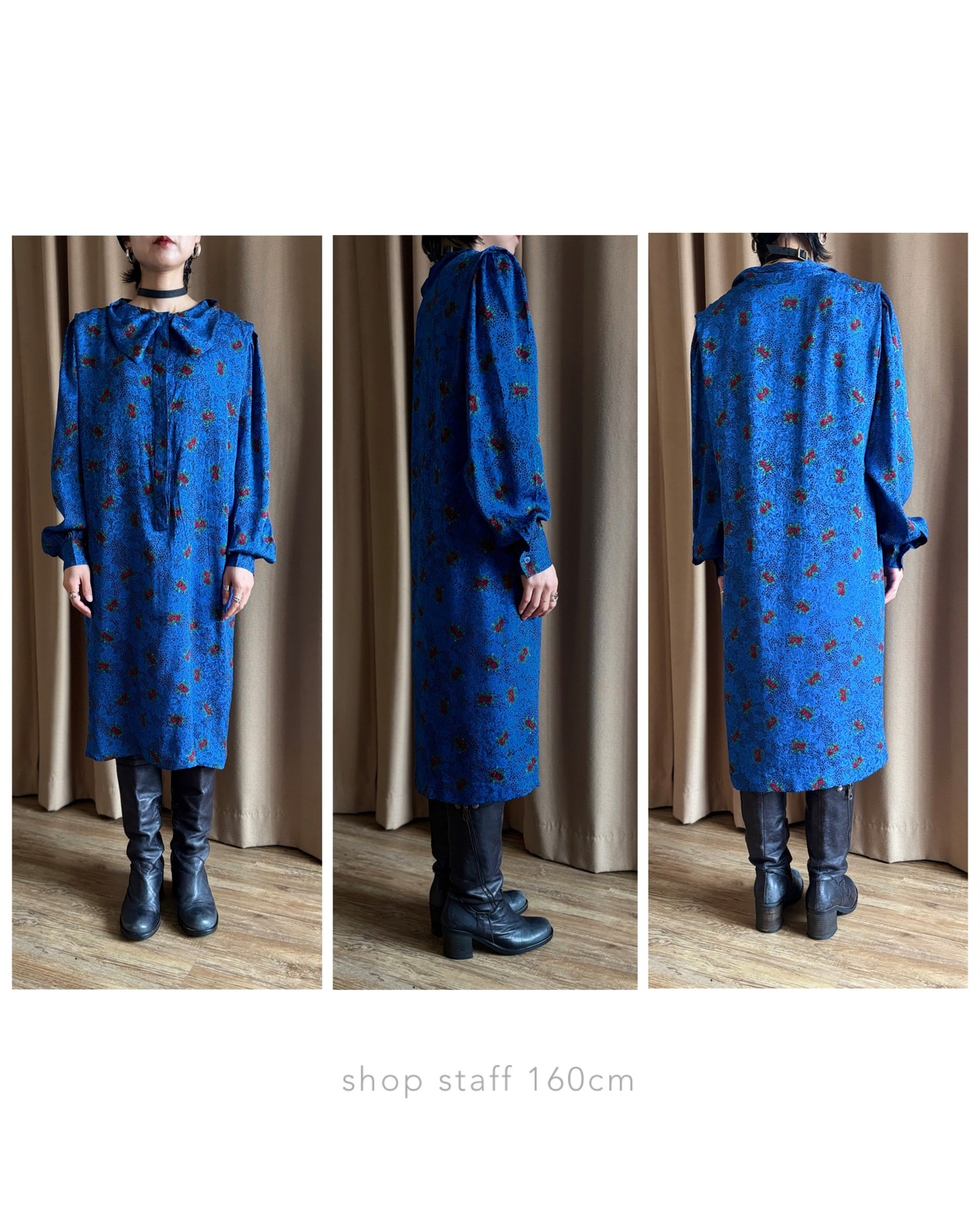 MADE IN ITALY bright blue silk dress-5230-4