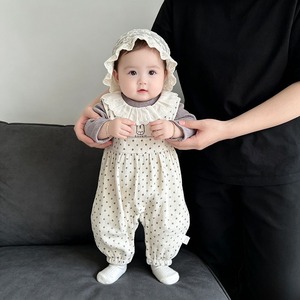 【BABY】ウサギドットサロペット＆シャツ