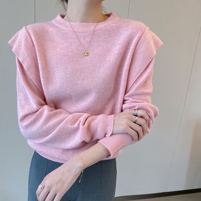 Flying sleeve wool blend knit A396
