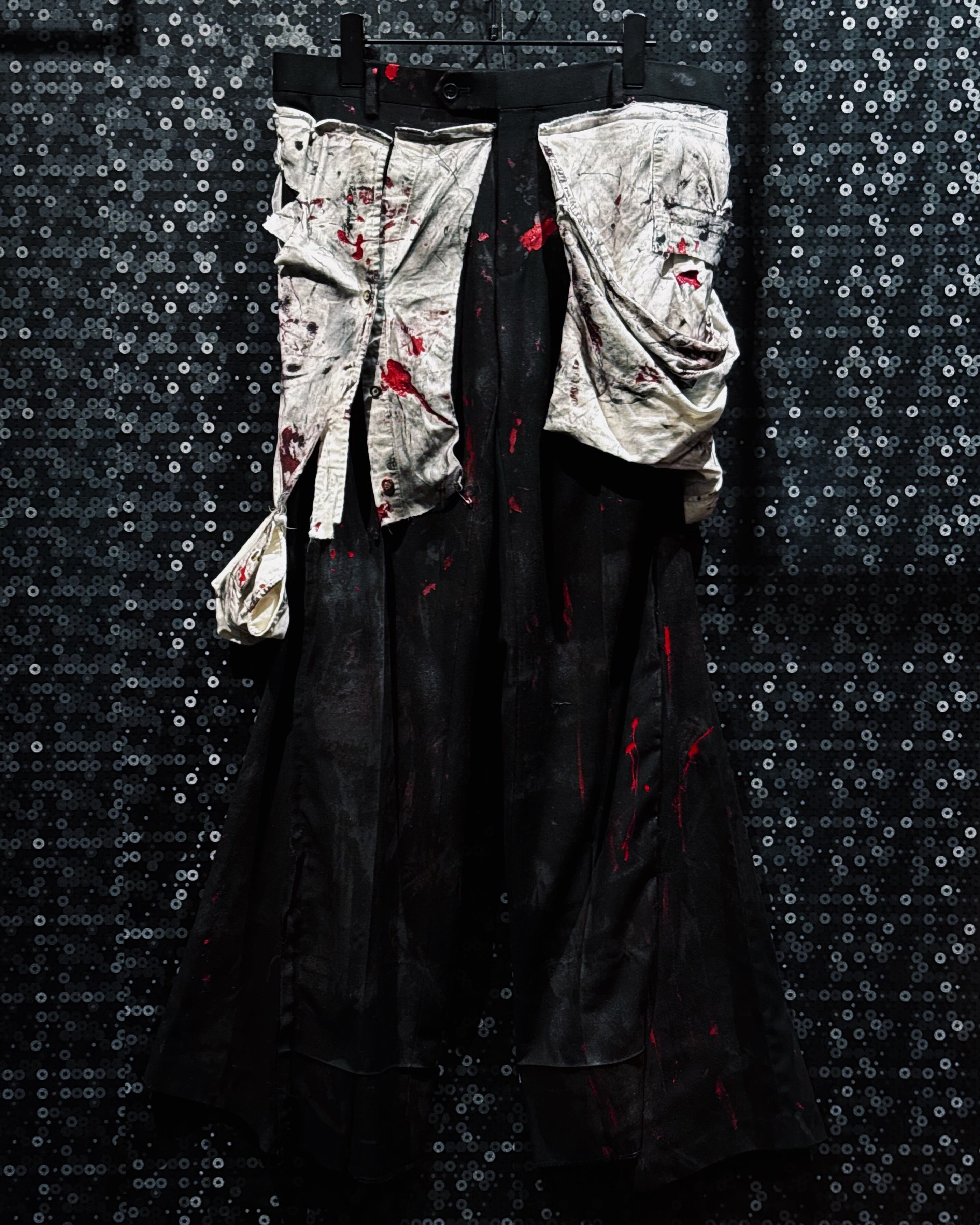 【ÆIEM】vivid notes “SLAUGHTERED REMNANTS” Deconstructed Flare Pants