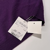 タグ付き 未使用品 AMACA アマカ アンサンブル ハイゲージ ウールニット タートルネック 半袖 セーター カーディガン 38 /パープル