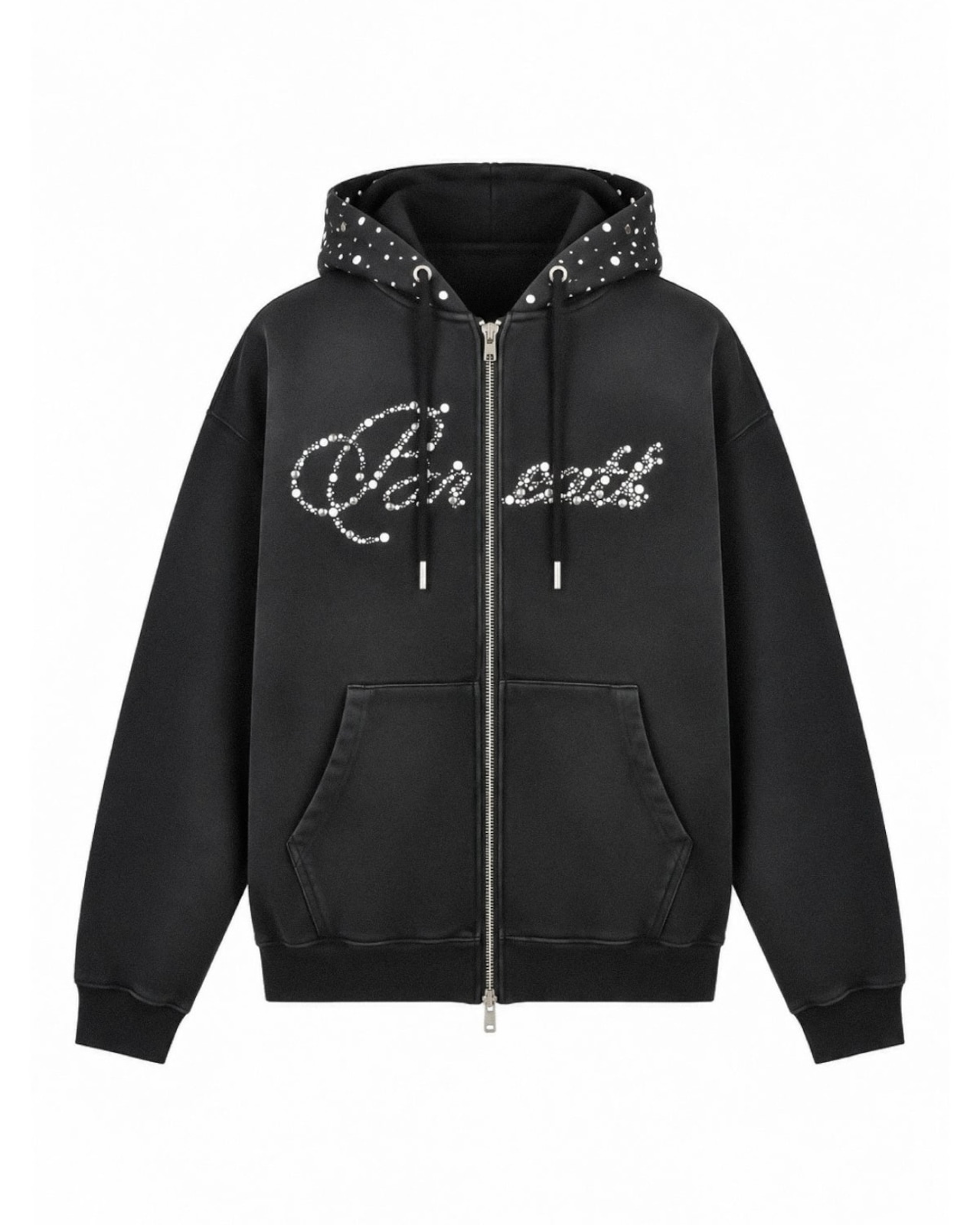 BREATH / rhinestone zip hoodie
