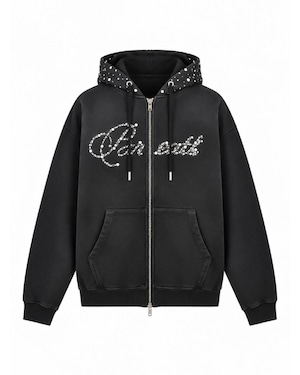 BREATH / rhinestone zip hoodie