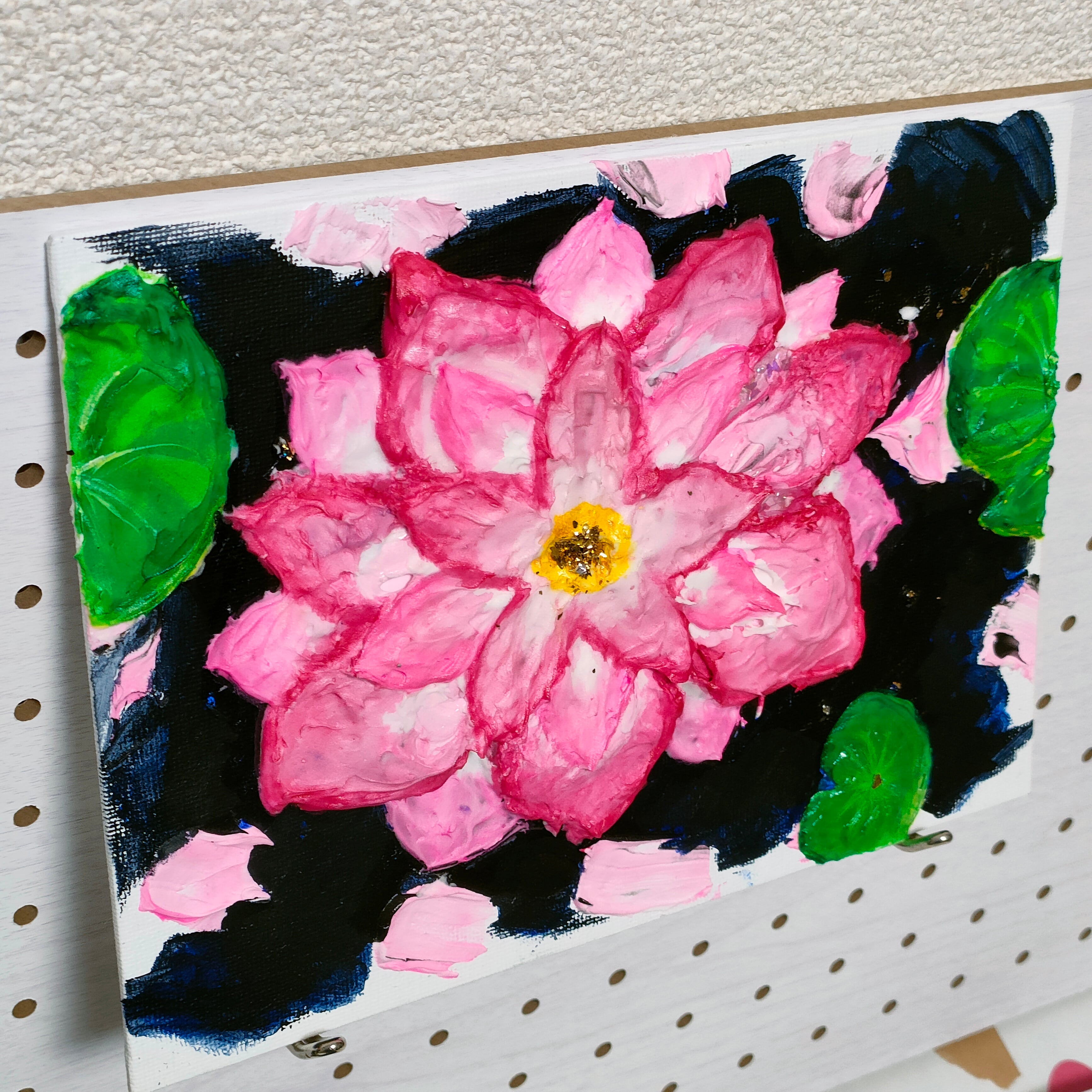 テクスチャーアート　絵画 テクスチャーアート「蓮の花」 | Pay ID