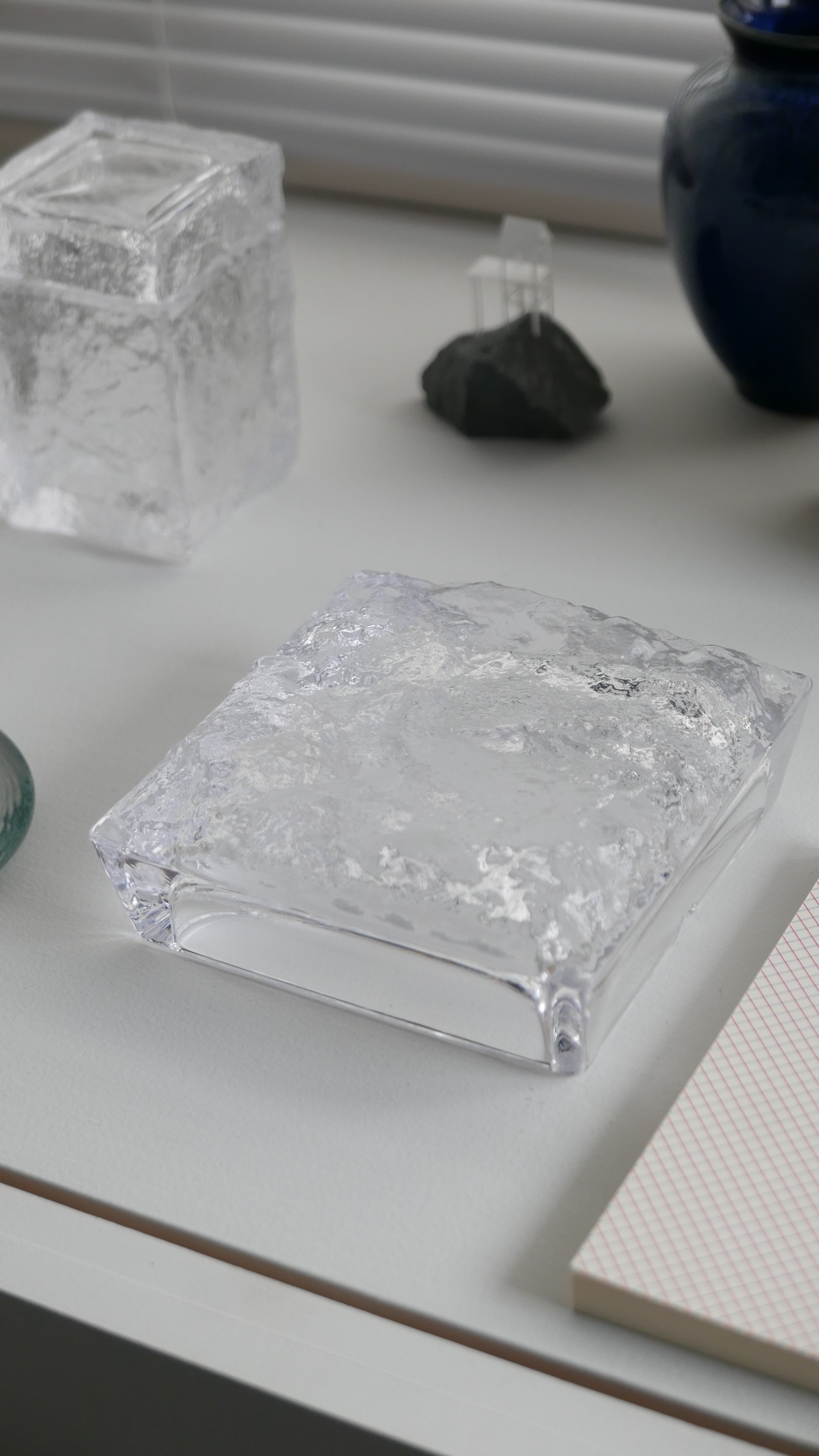 old japan glass ashtray , iceberg