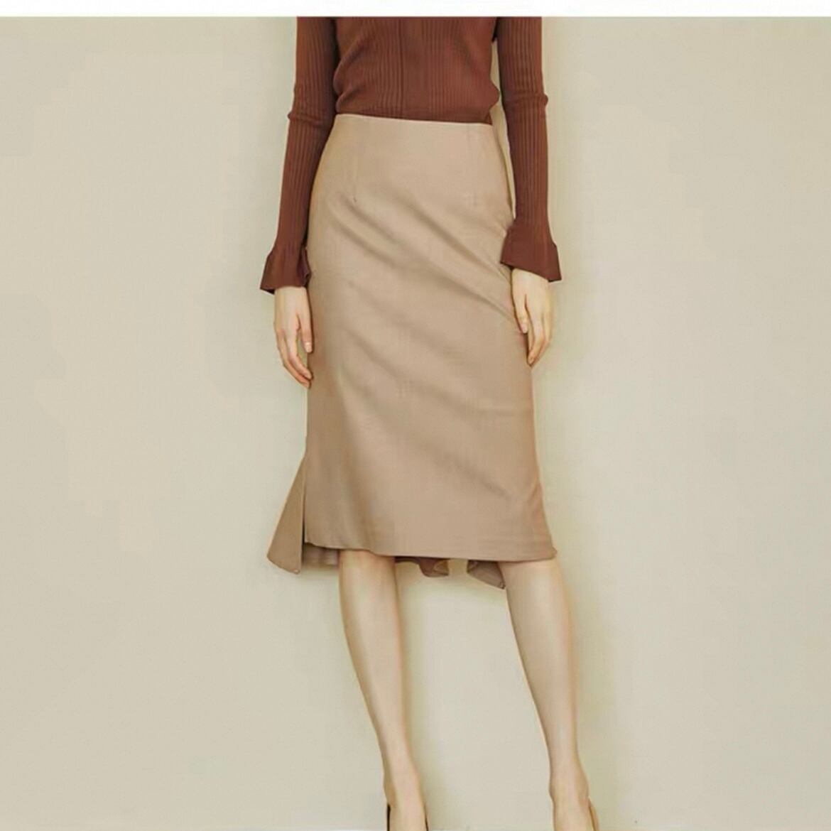 ハイウエスト不規則スカート YH8936