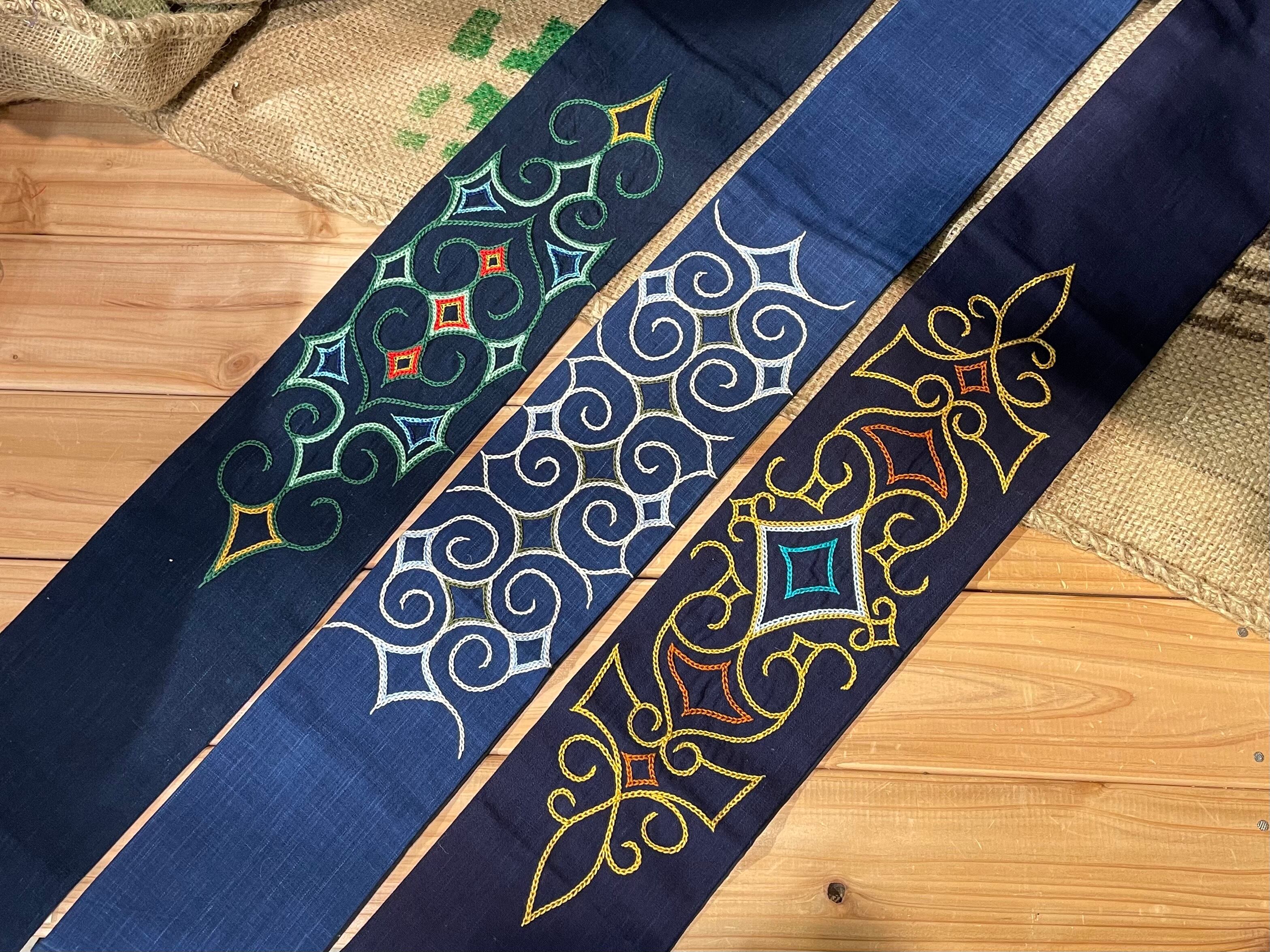 マタンプシ アイヌ刺繍　　マタンプシ