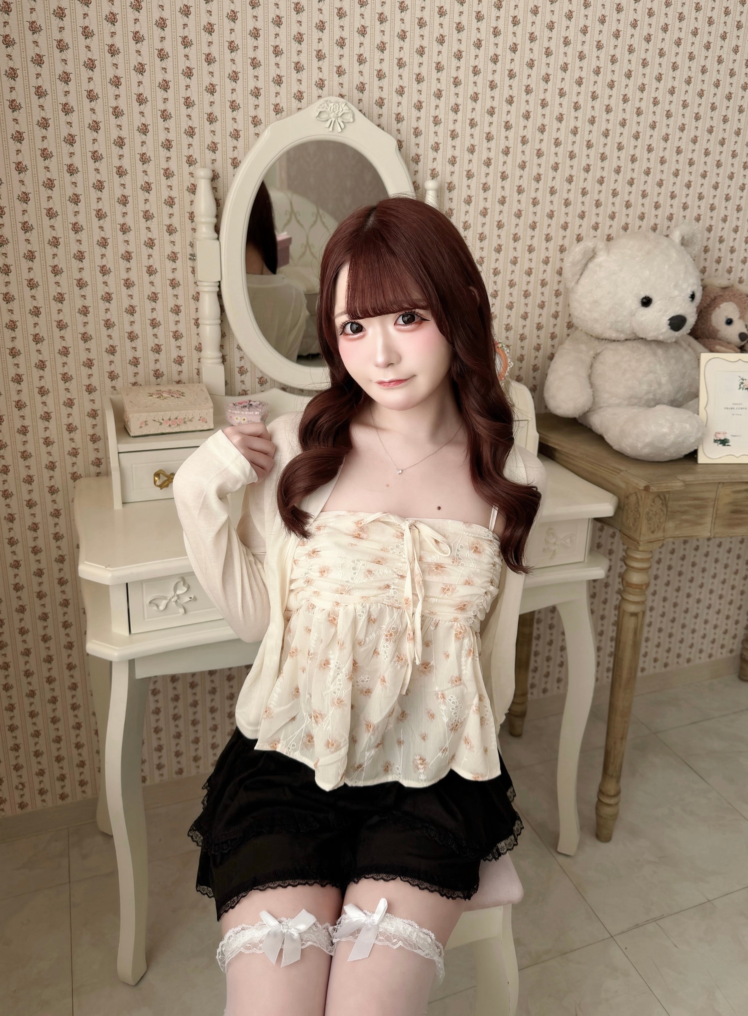 flower shirring ensemble