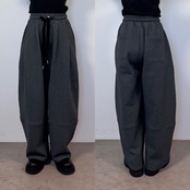 【受注予約：10月上旬入荷予定】Velour Cord Wide Straight Sweat PT/charcoal gray