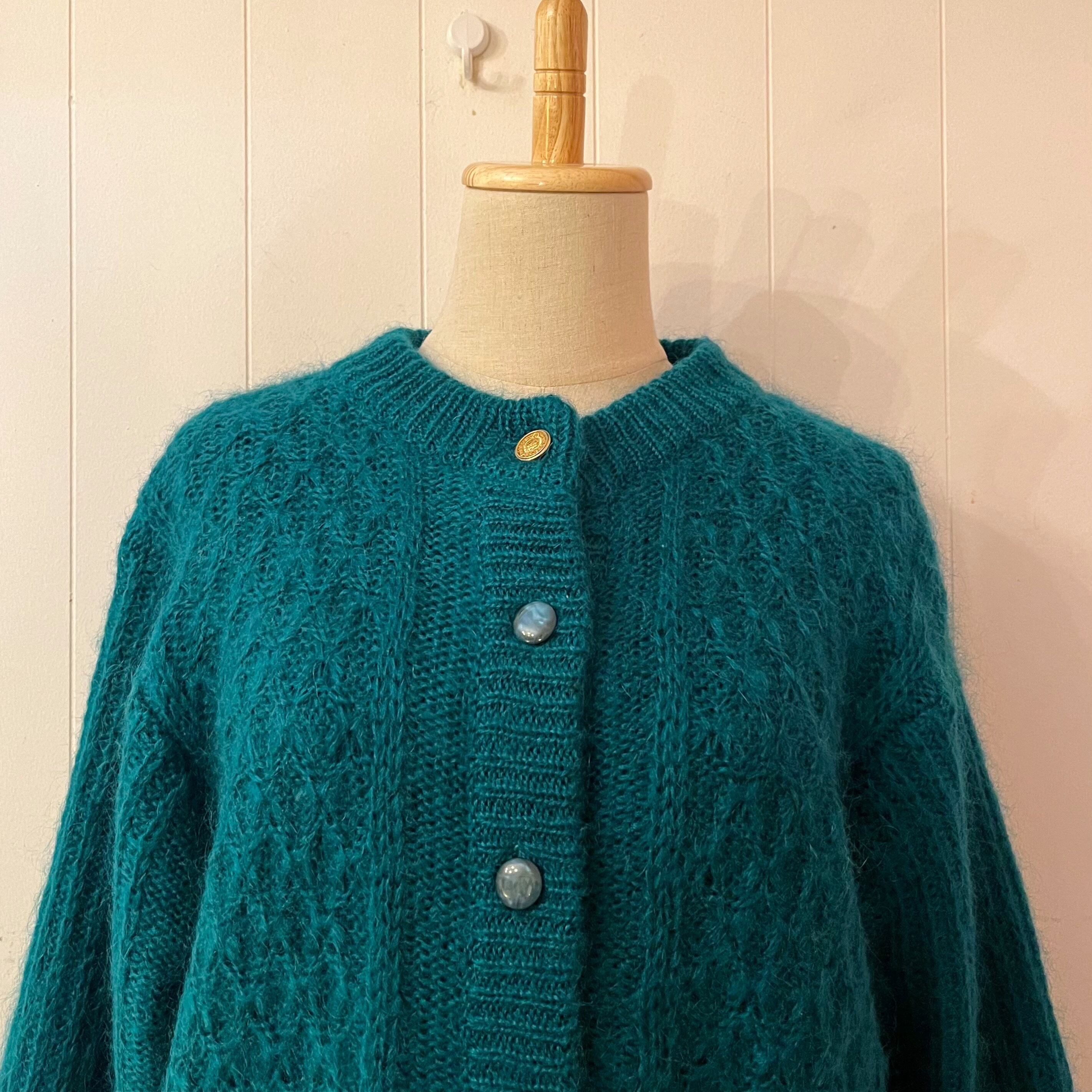 peacock green liner knit cardigan