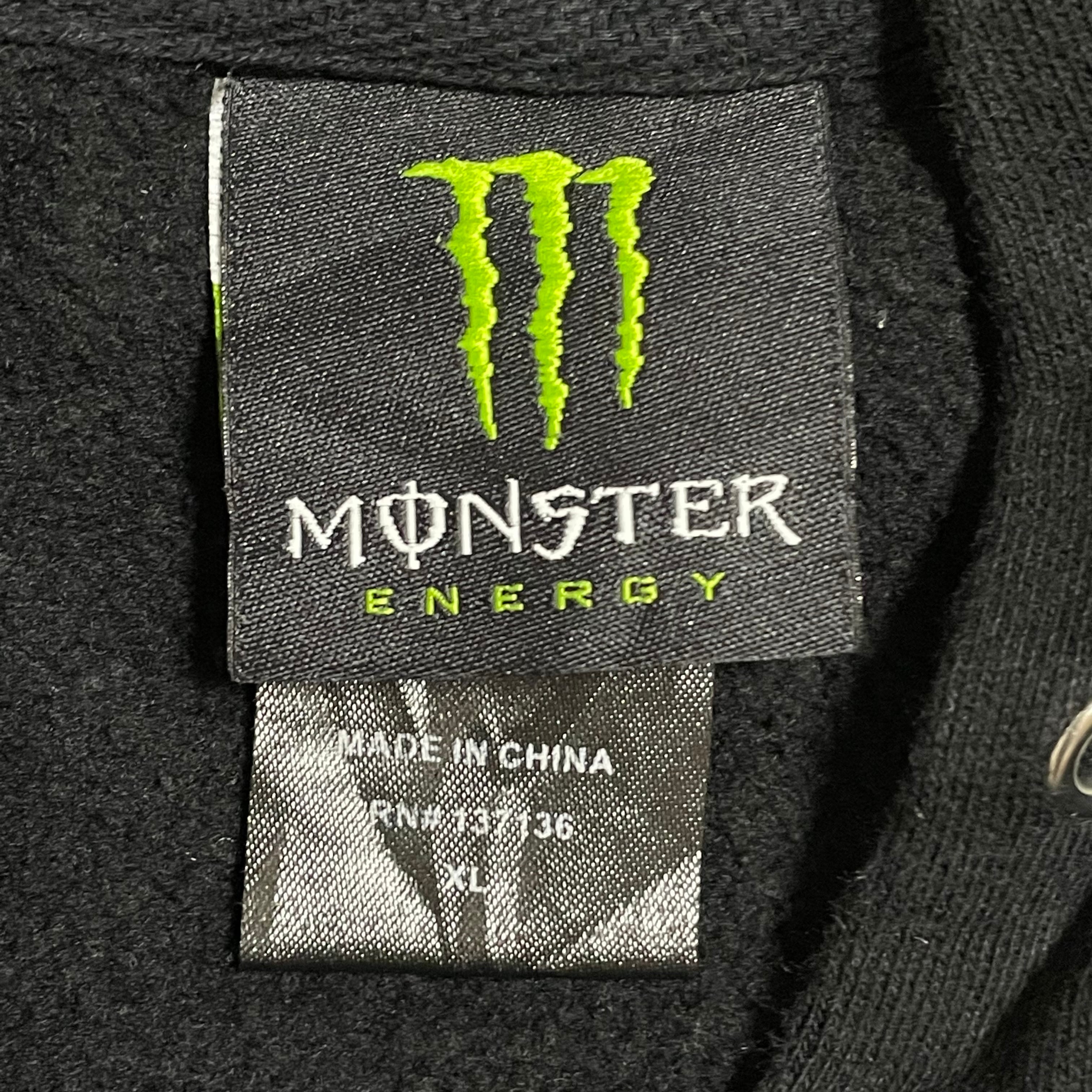 【MONSTER ENERGY】モンスターエナジー　ロゴ パーカー フーディー プルオーバー X-LARGE ビッグシルエット 黒 蛍光色 企業系  オフィシャル アドバタイジング US古着 | 古着屋手ぶらがbest powered by BASE