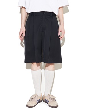 ssstein "WIDE EASY SHORT TROUSERS〔BLACK〕"