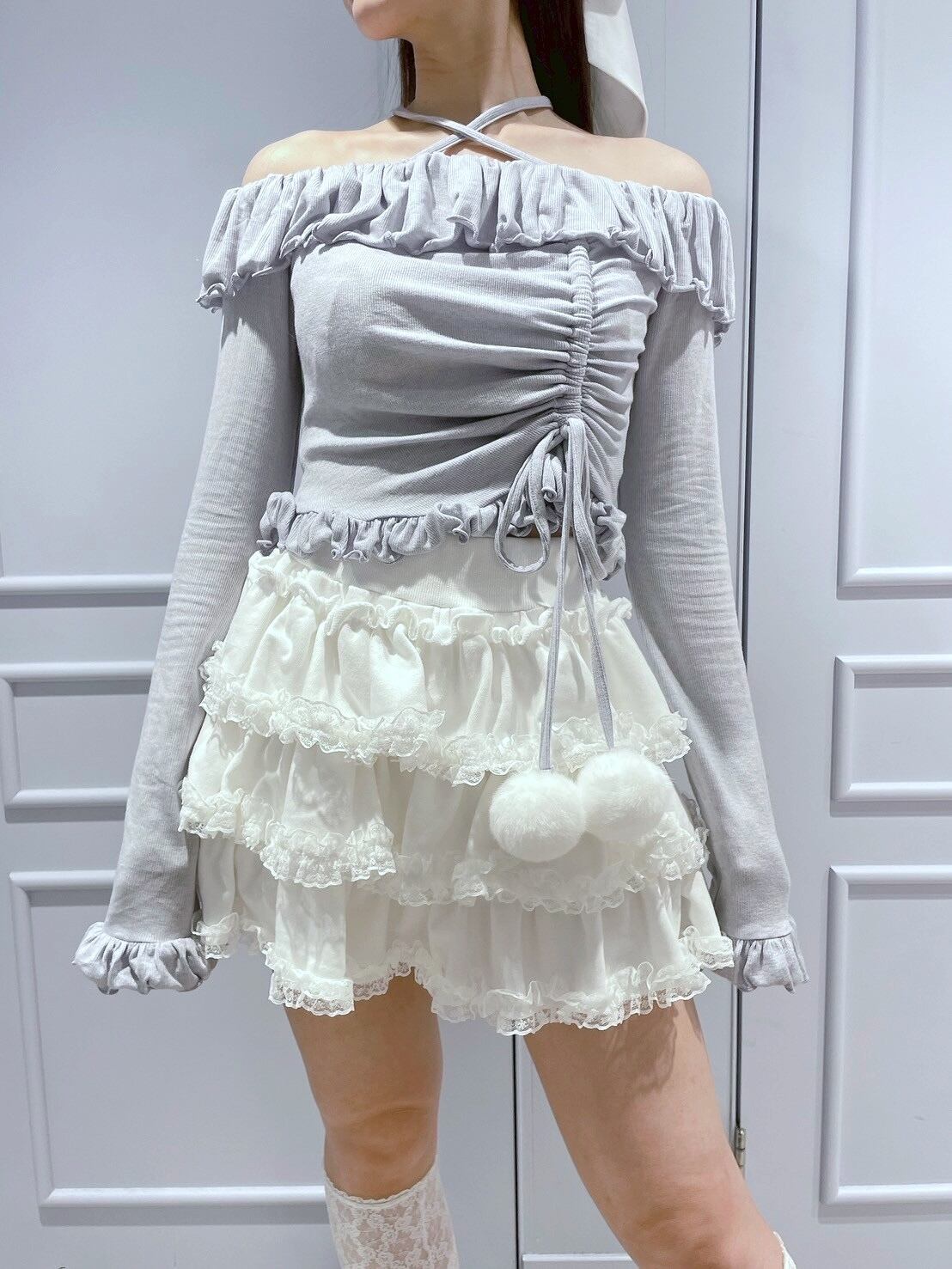 ぽんぽんオフショルトップス | lilLilly official webstore