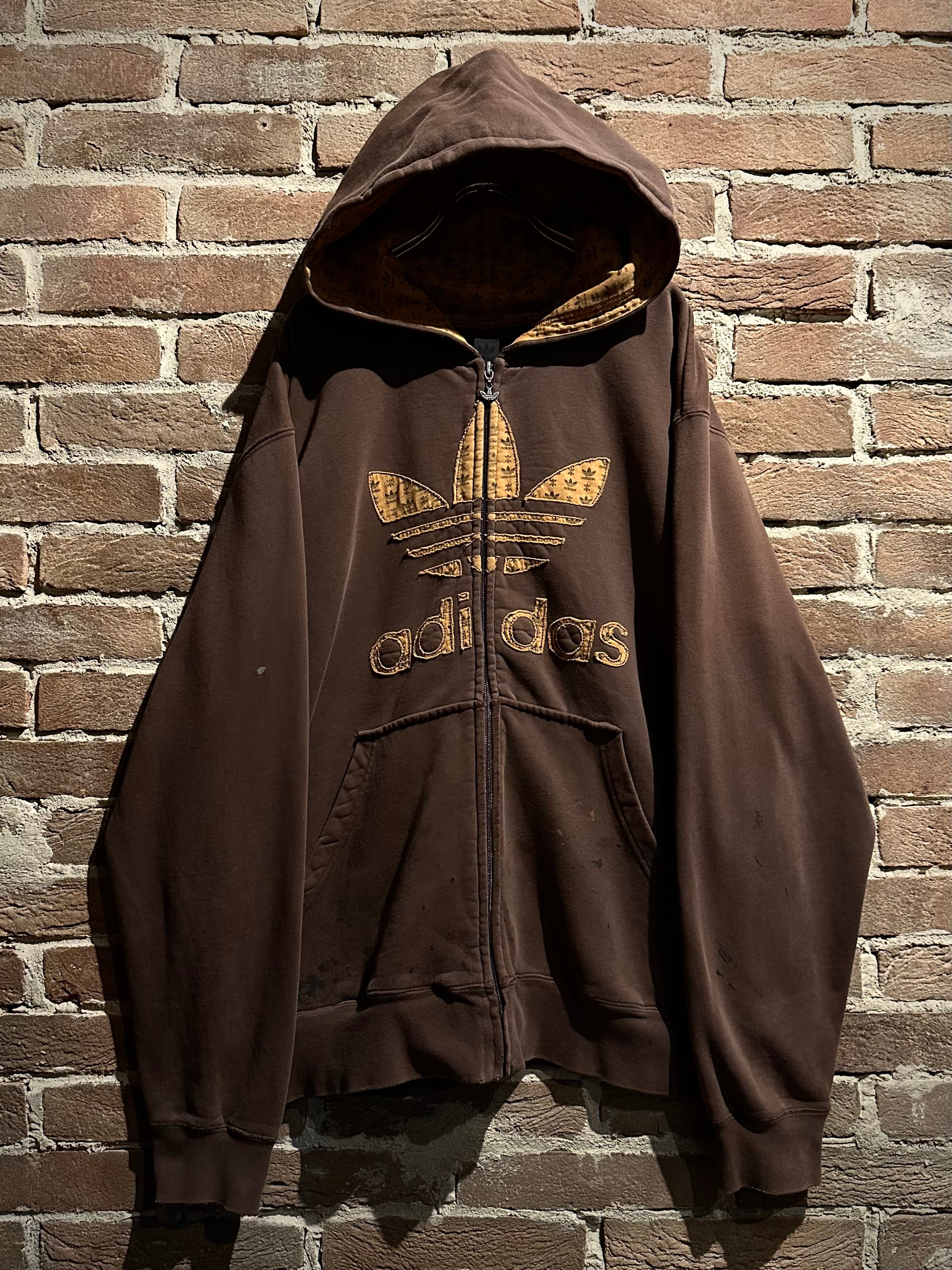 Caka act3】“OLD adidas” Logo Patch Fade Zip Up Hoodie | Caka(カカ