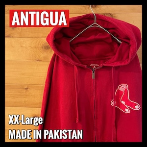 【ANTIGUA】刺繍 レッドソックス XXL ビッグシルエット ゆるだぼ ジップアップパーカー us古着