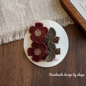 GOODS手編みアニマルヘアグリップ2点セット