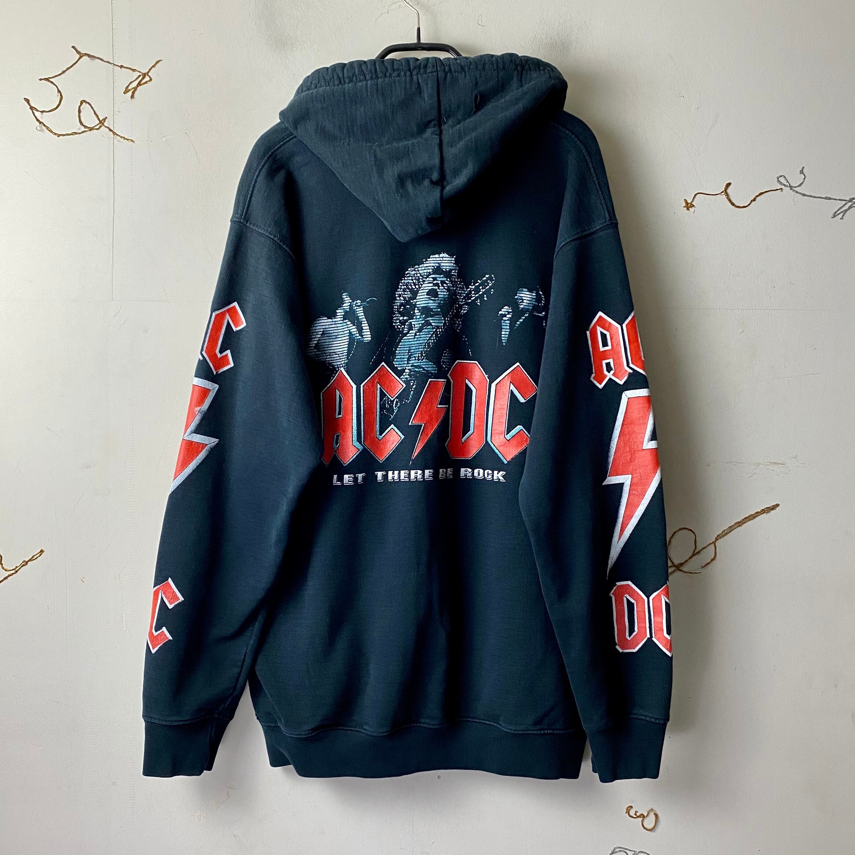old AC/DC zip-up music sweat parka “let there be rock” | NOIR ONLINE