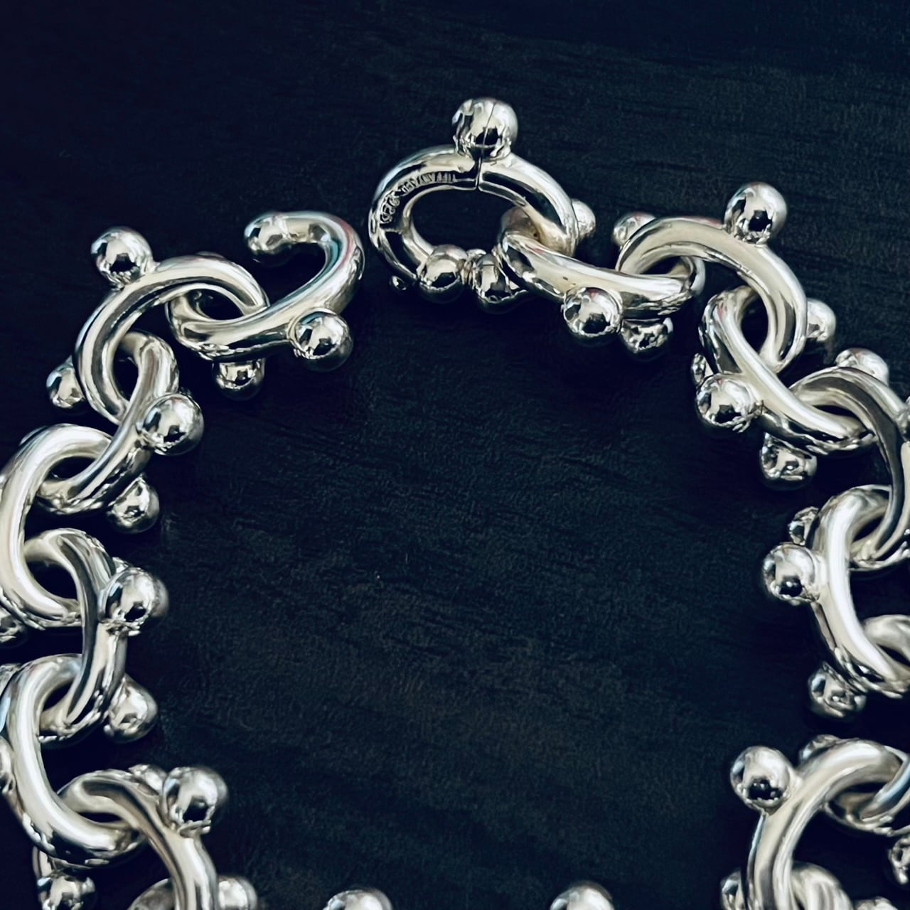 VINTAGE TIFFANY & CO. Ball Link Bracelet Sterling Silver 