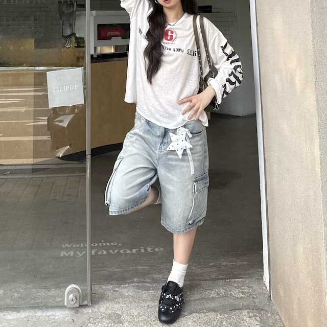ビッグナンバリンググラフィックルーズフォルムTシャツ 1col R02472