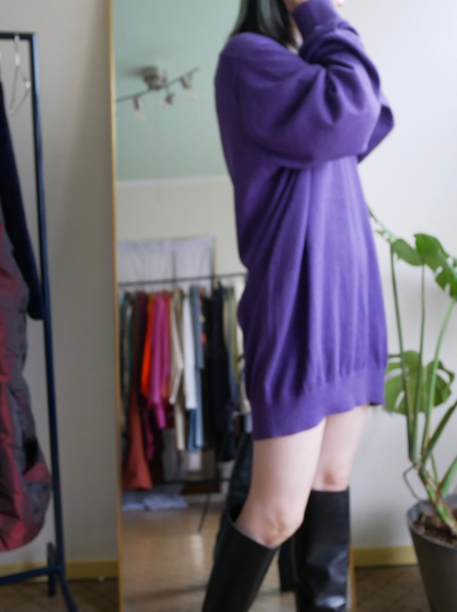 L.L.Bean Cotton Cashmere V-Neck Oversized Knit
