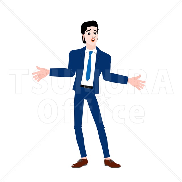 サラリーマンポーズ07（背景透明）