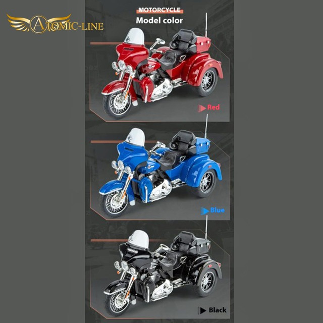 ハーレーダビッドソン CVO トライグライド 1/9 ミニカー 全3色 ライト点灯 合金モデル 模型 ジオラマ　