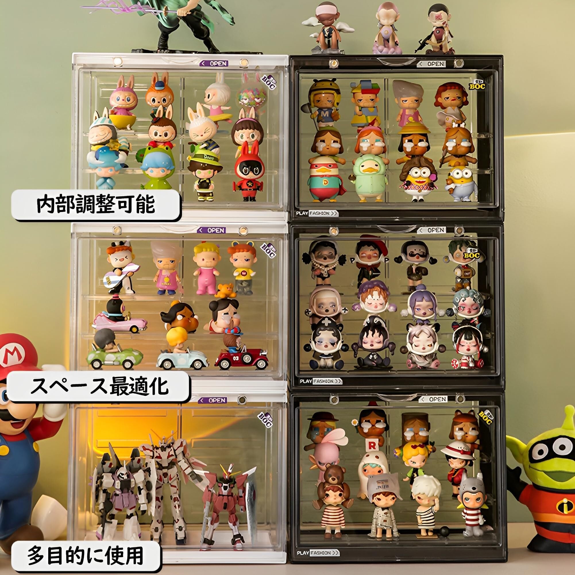 アクリルケース フィギュアケース ホビーコレクション展示用 全面透明 けんどん式 W350×D250×H300【大手工房】 ホビー用 フィギュアケース コレクションケース アクリル コレクション