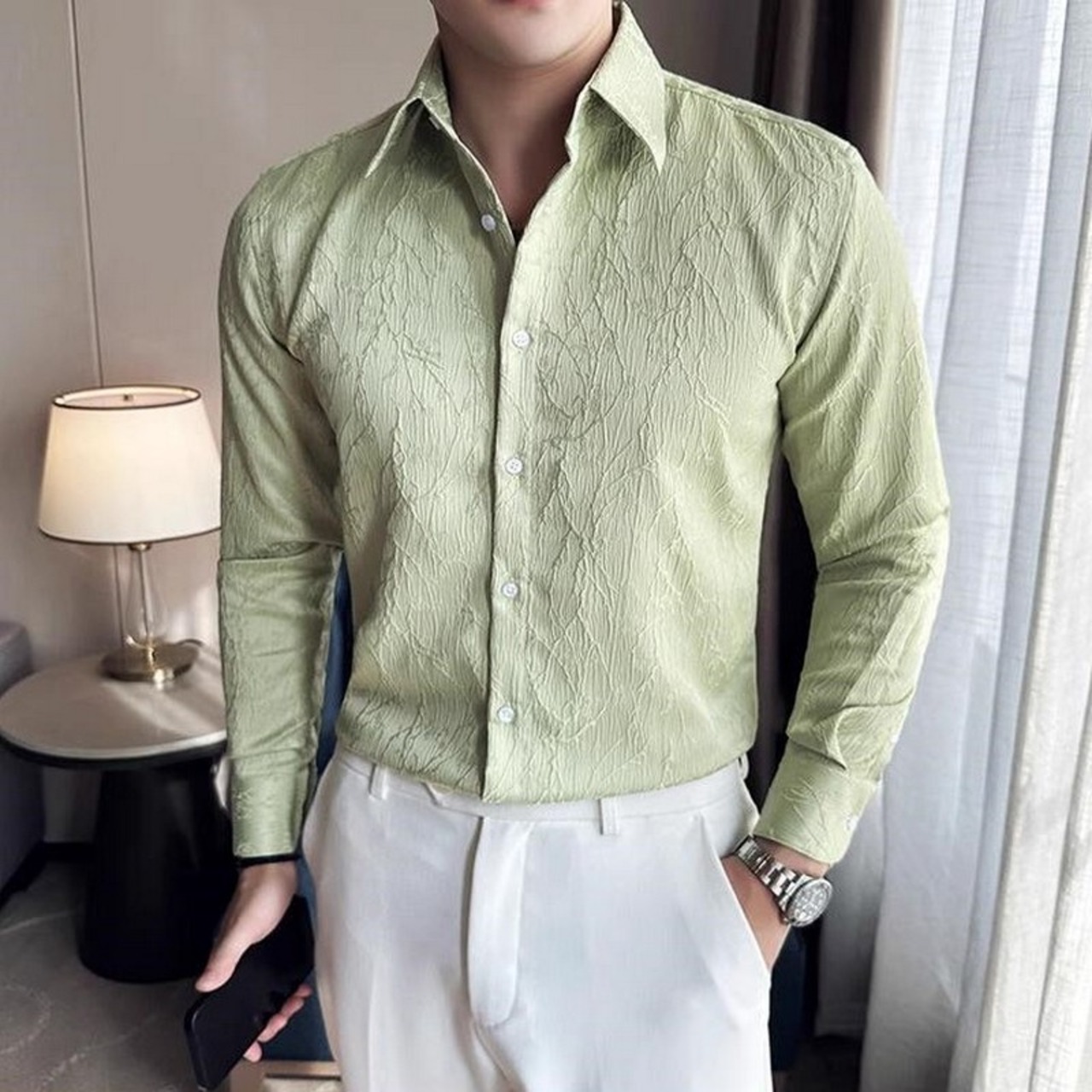 slim floral shirt 00154