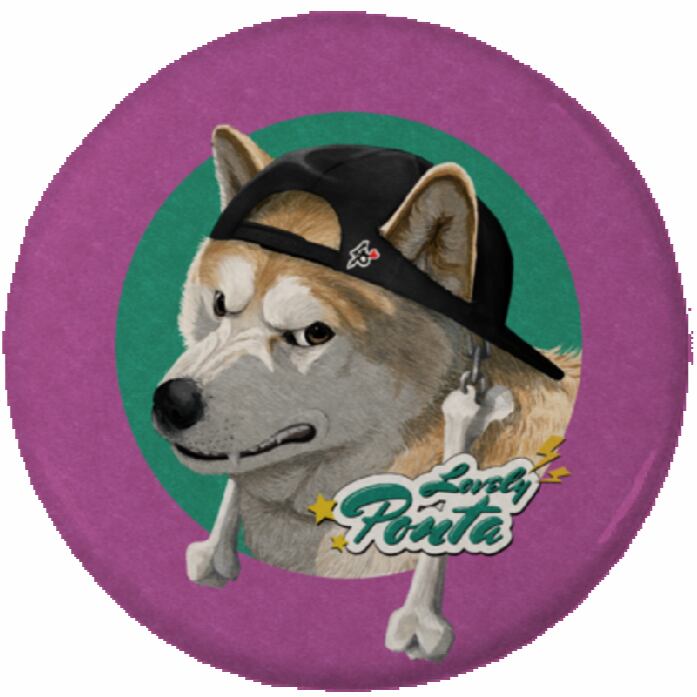 缶バッチ/チョイ悪ぽん太/骨ヌンチャク/32ｍｍ