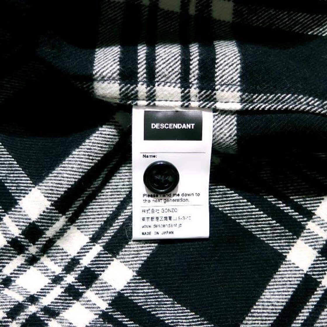 DESCENDANT 22AW CPOC PLAID LS SHIRT 222WVDS-SHM04 サイズ2 