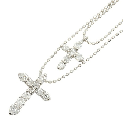 ノーブランド クロス ネックレス Pt900 プラチナ Pt850 プラチナ レディース no brand 【中古】