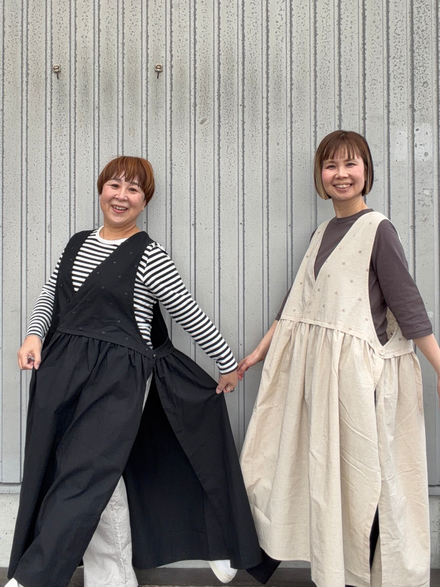 ドット刺繍/綿麻スラブ〉サイドOPENワンピース/ista-ire'26SS/2600